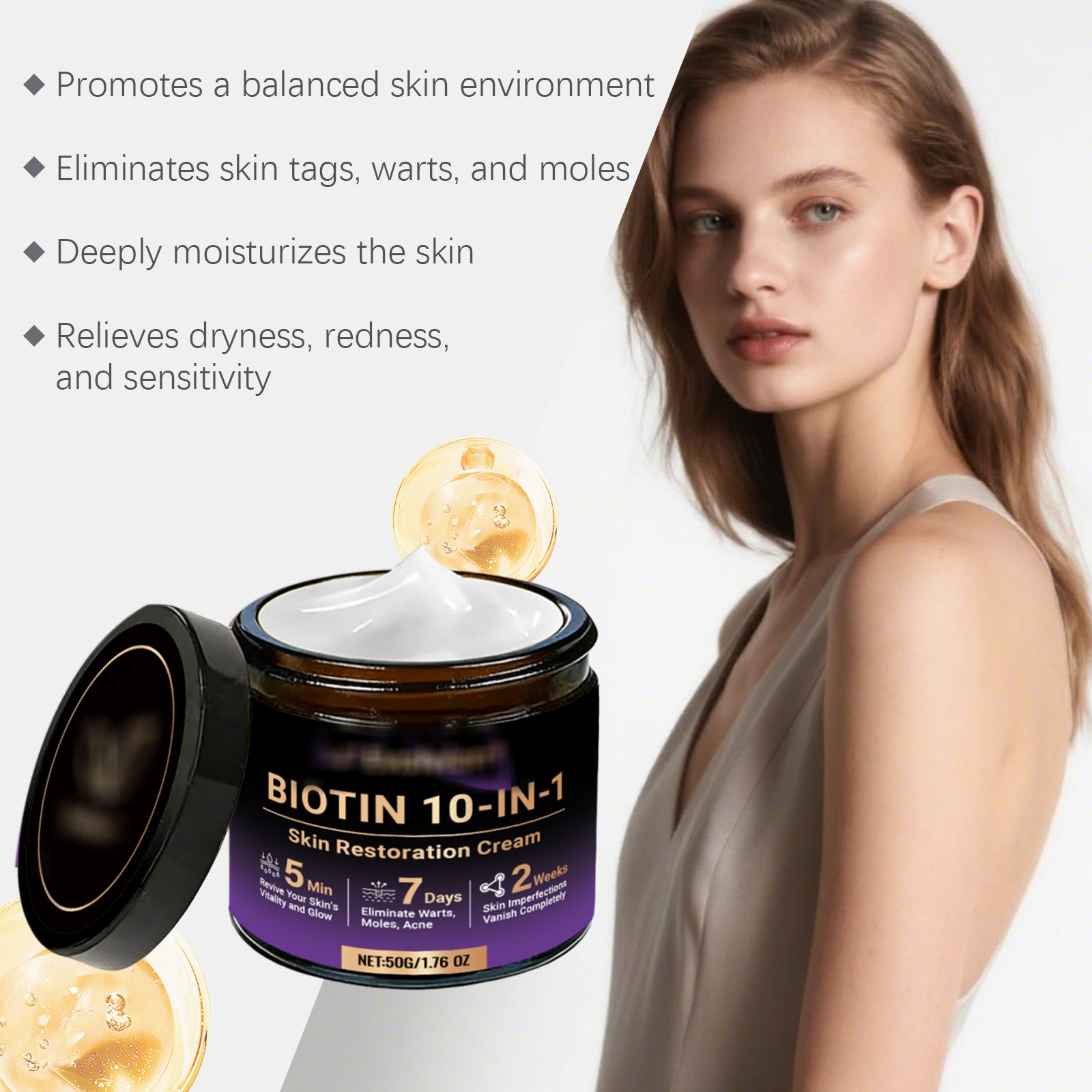 Biotin 10-in-1 Skin Restoration Cream, 2026 Professional Skin Treatment Cream ~