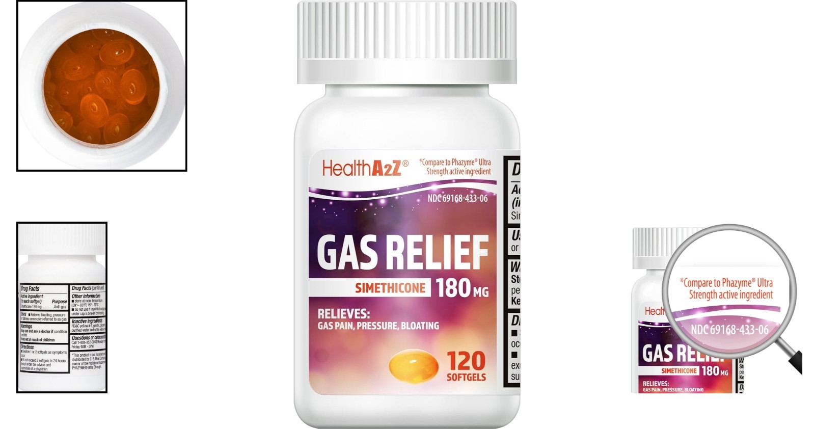 120 Count Simethicone 180mg Softgels – Quick Relief for Gas & Stomach Pressure
