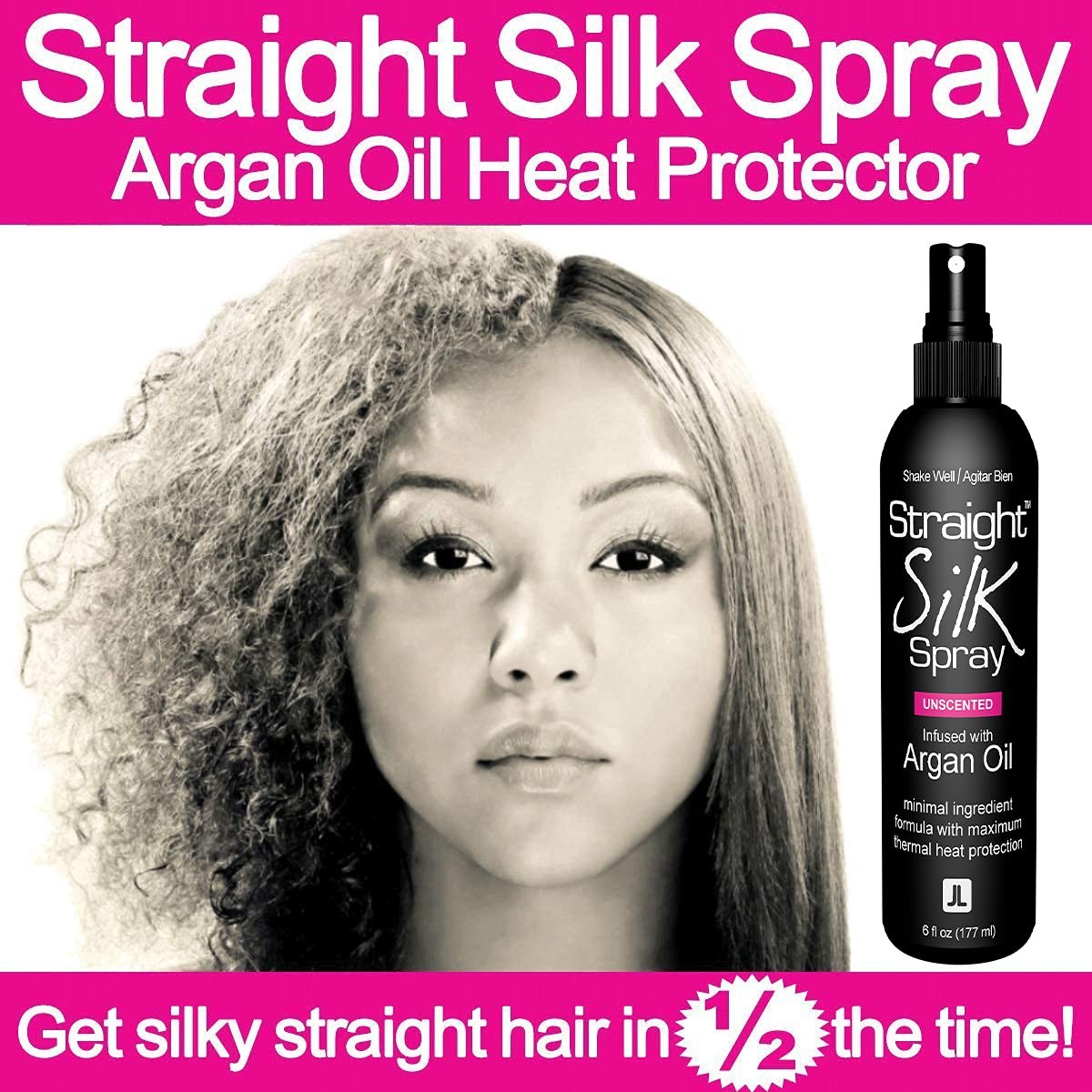 Straight Silk Spray with Moroccan Argan Oil Thermal Protector Spray | Hair St…