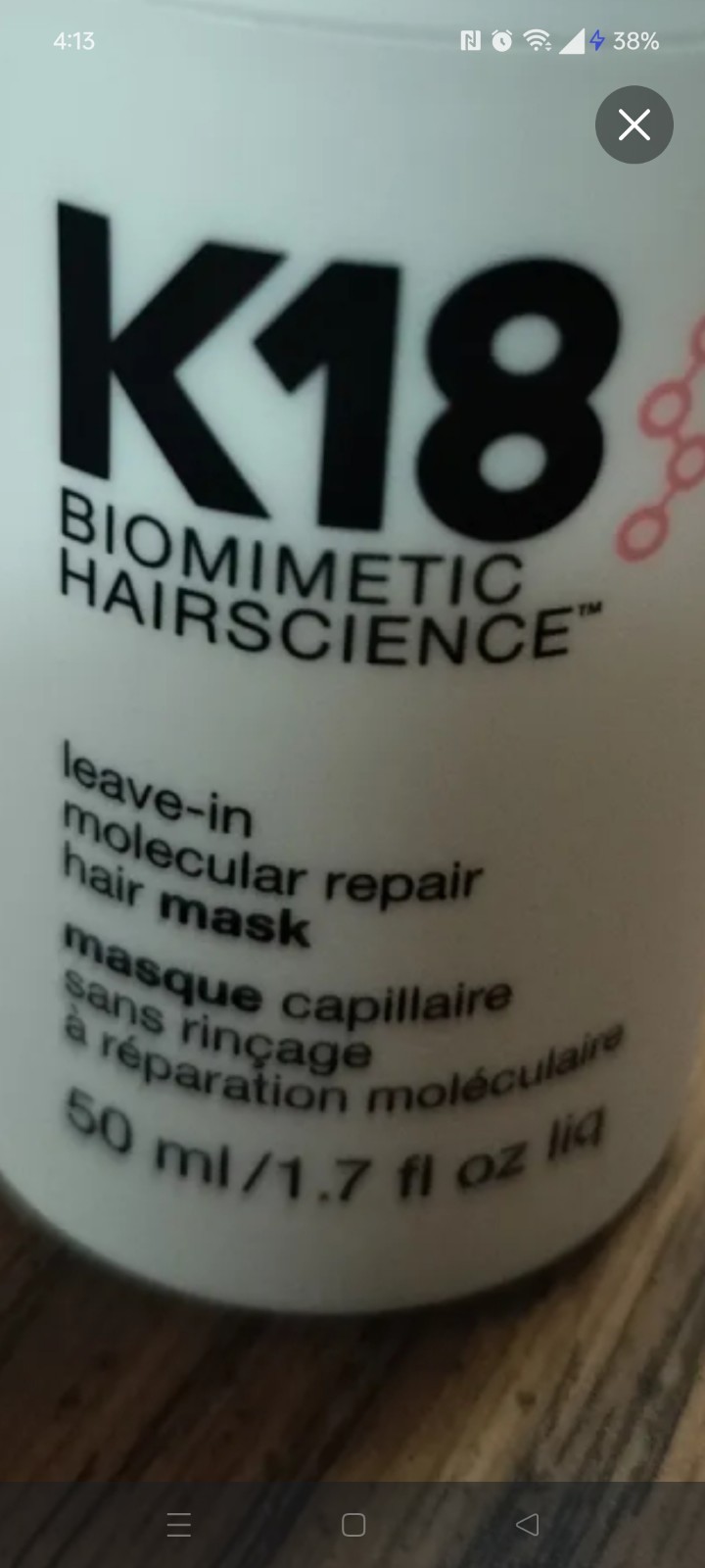 K18 Molecular Repair Hair Mask 50 Ml Bottle New No Box