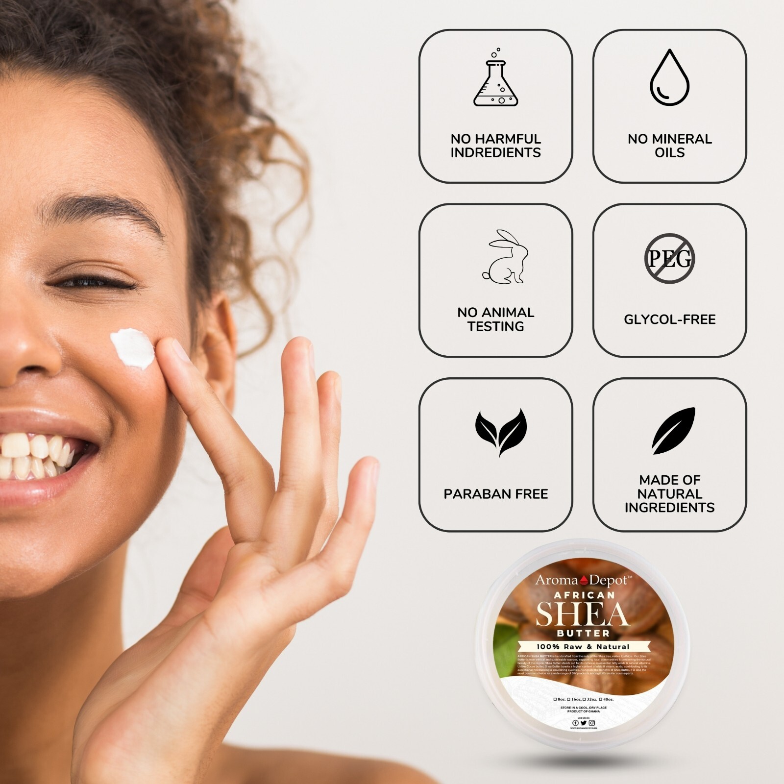 Whipped Shea Butter Unscented Shea Body Butter Moisturizer For Face Hair & Body