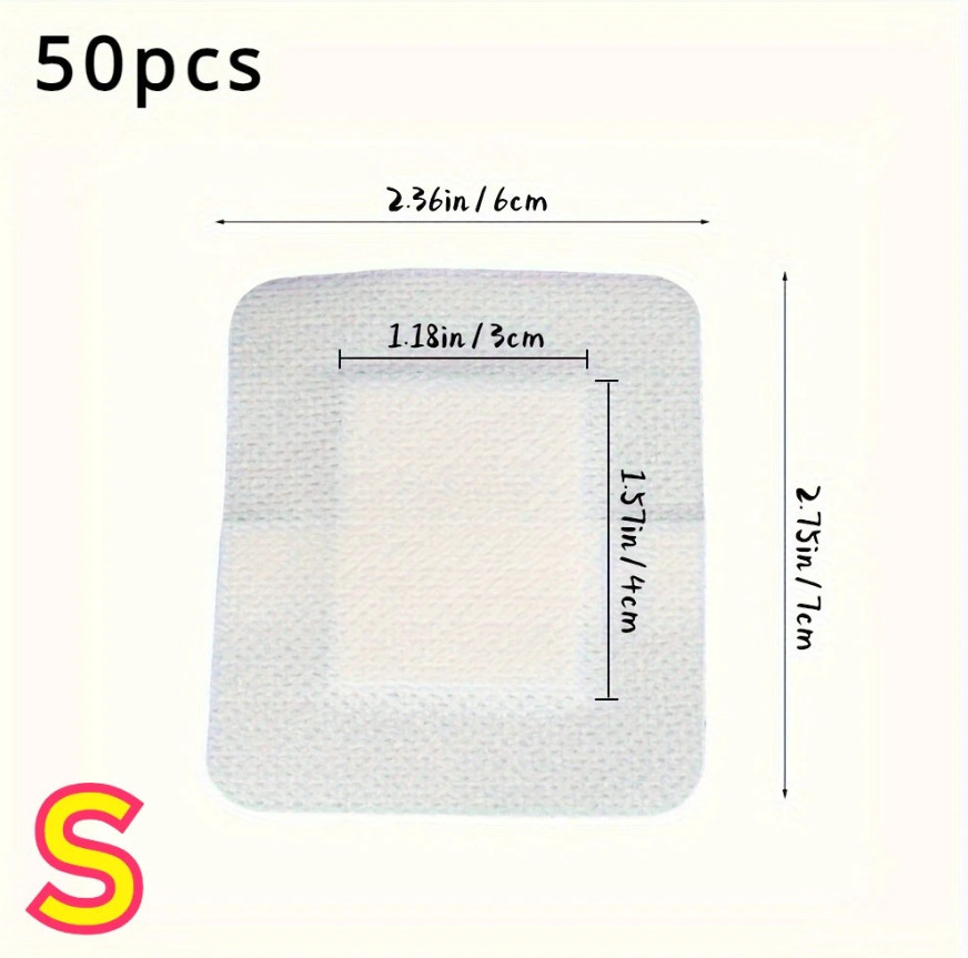 50pcs Large Medical Adhesive Wound Dressings 6×7cm Hypoallergenic Bandages – NEW