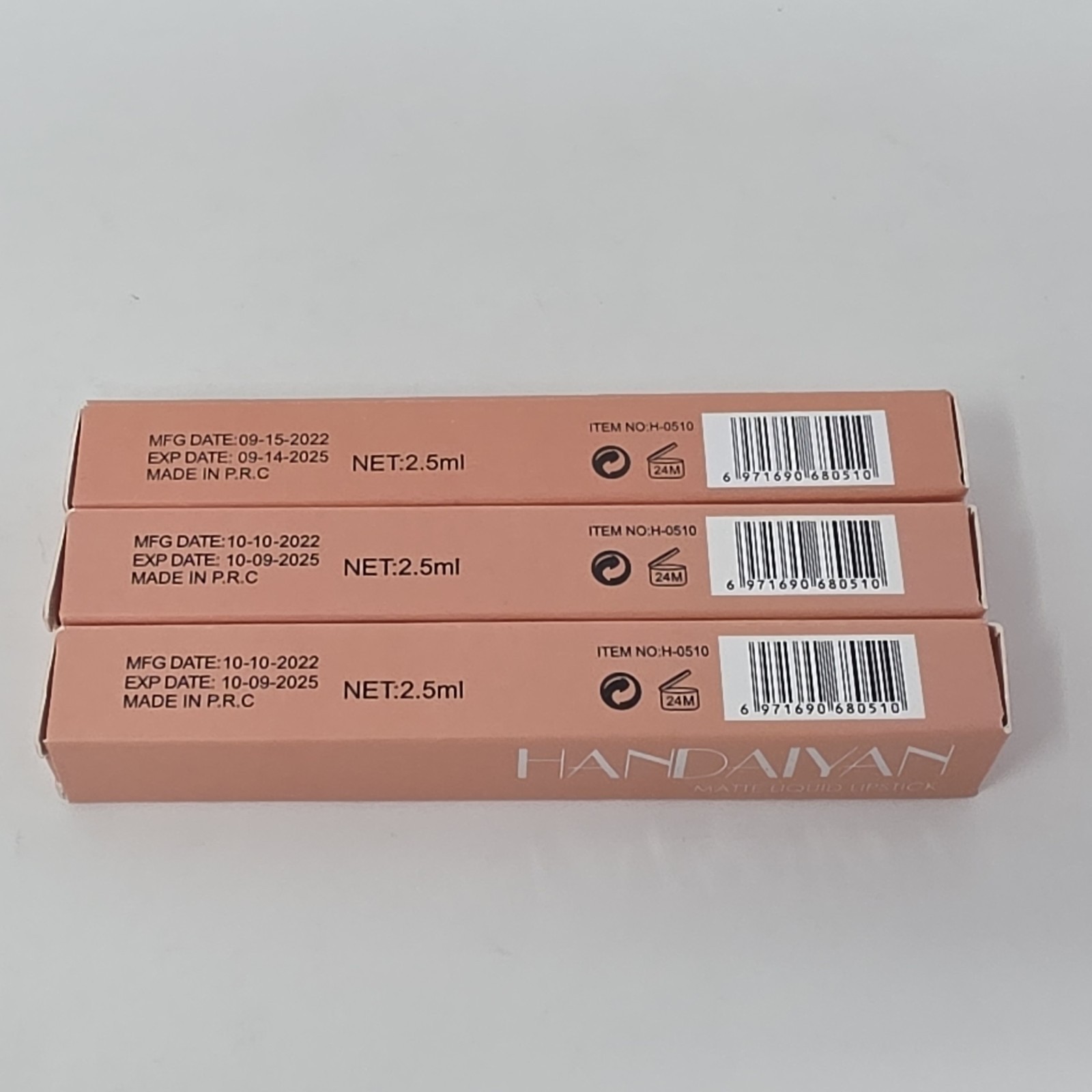 Handaiyan • Matte Liquid Lipstick (01) • 2.5 mL EXPIRED 2025 Lot Of 3