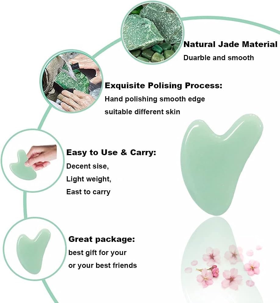 Gua Sha Jade Massage Tool: All-Natural Facial & Body Treatment for Ageless Skin