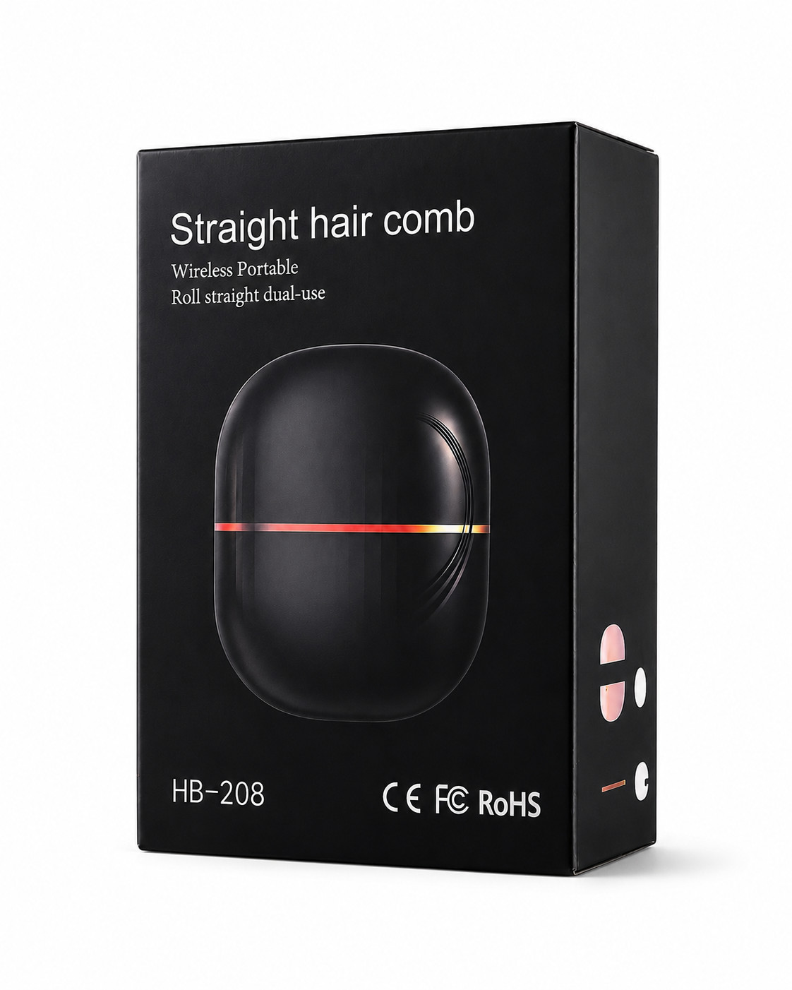 Wireless Mini Hair Straightening Comb Cordless USB-C Rechargeable Ionic Travel