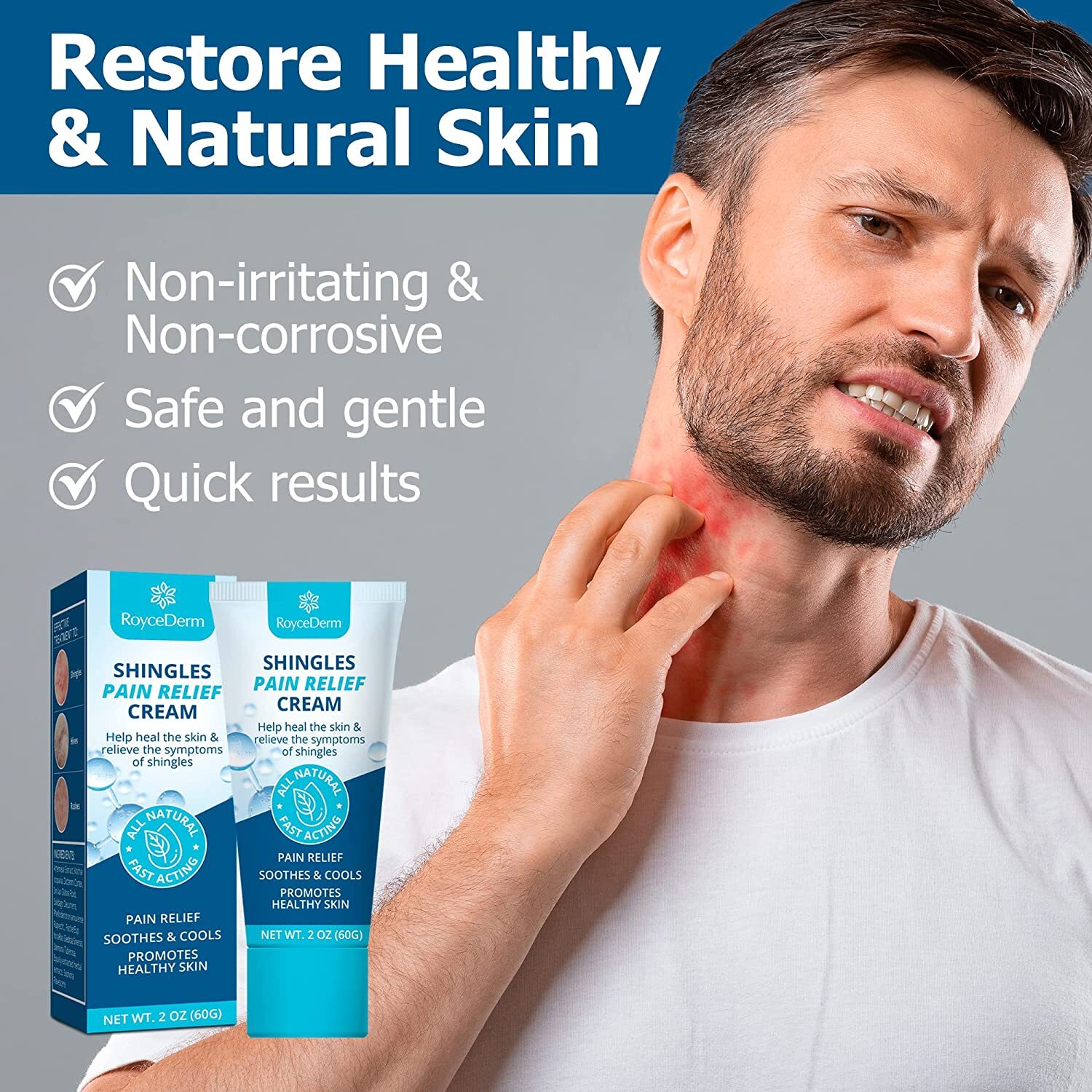 Shingles Treatment, Anti Itch Cream Extra Strength Shingles Pain Relief Cream
