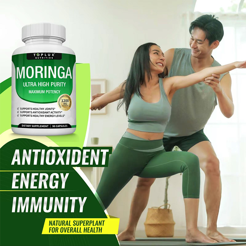 【2 PCS】Moringa Capsules 1200mg -Pure Moringa Powder for lmmune, Gut health 90