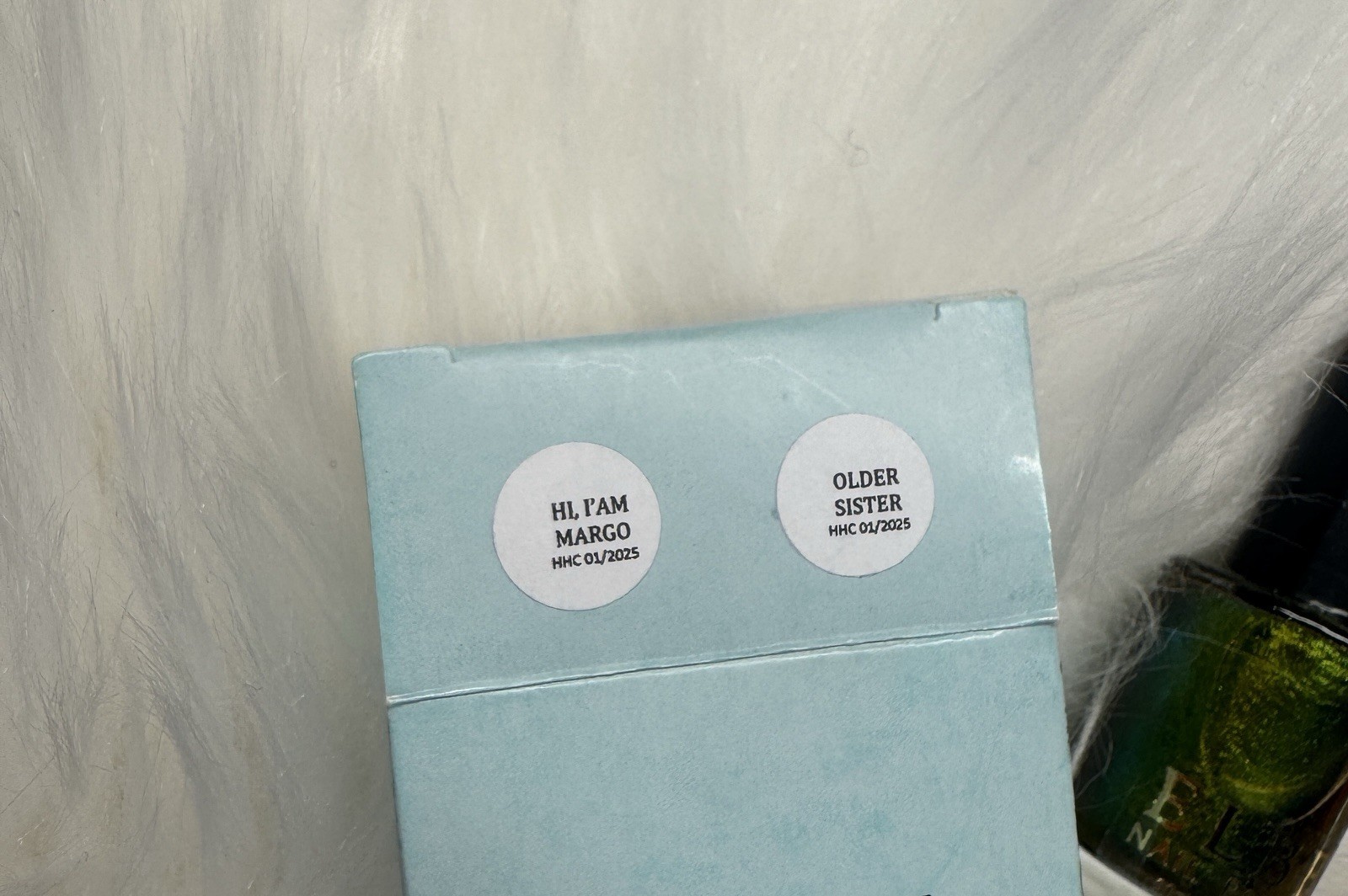 ELBE indie nail polish HHC 01/2025 HI, IM MARGO Duo Flakes GREEN Iridescent Jely