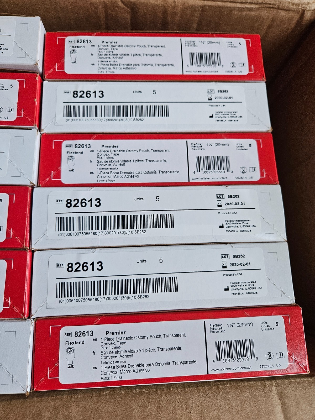 LOT 12 BOXES – Hollister 82613 Convex Ostomy Pouch 1 1/8″ Flange 29mm EX 2029-30