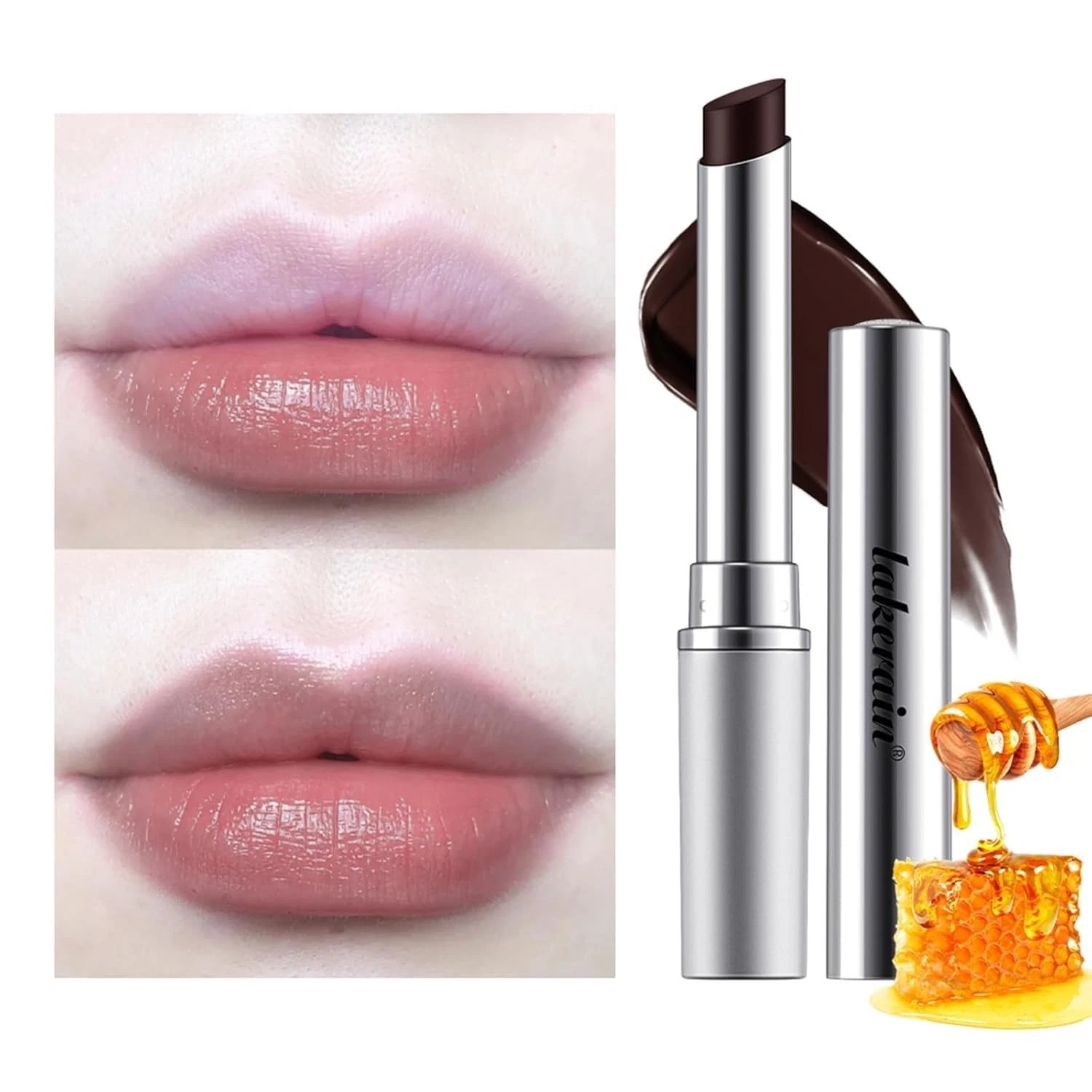 Honey Noir – Black Honey Lipstick for Women, Natural Glossy Pink Lips Balm, Nour