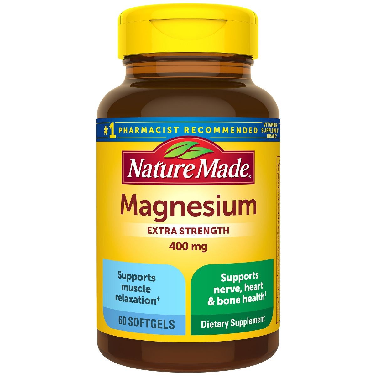 Nature Made Extra Strength Magnesium Oxide 400mg, Muscle, Nerve – 60ct
