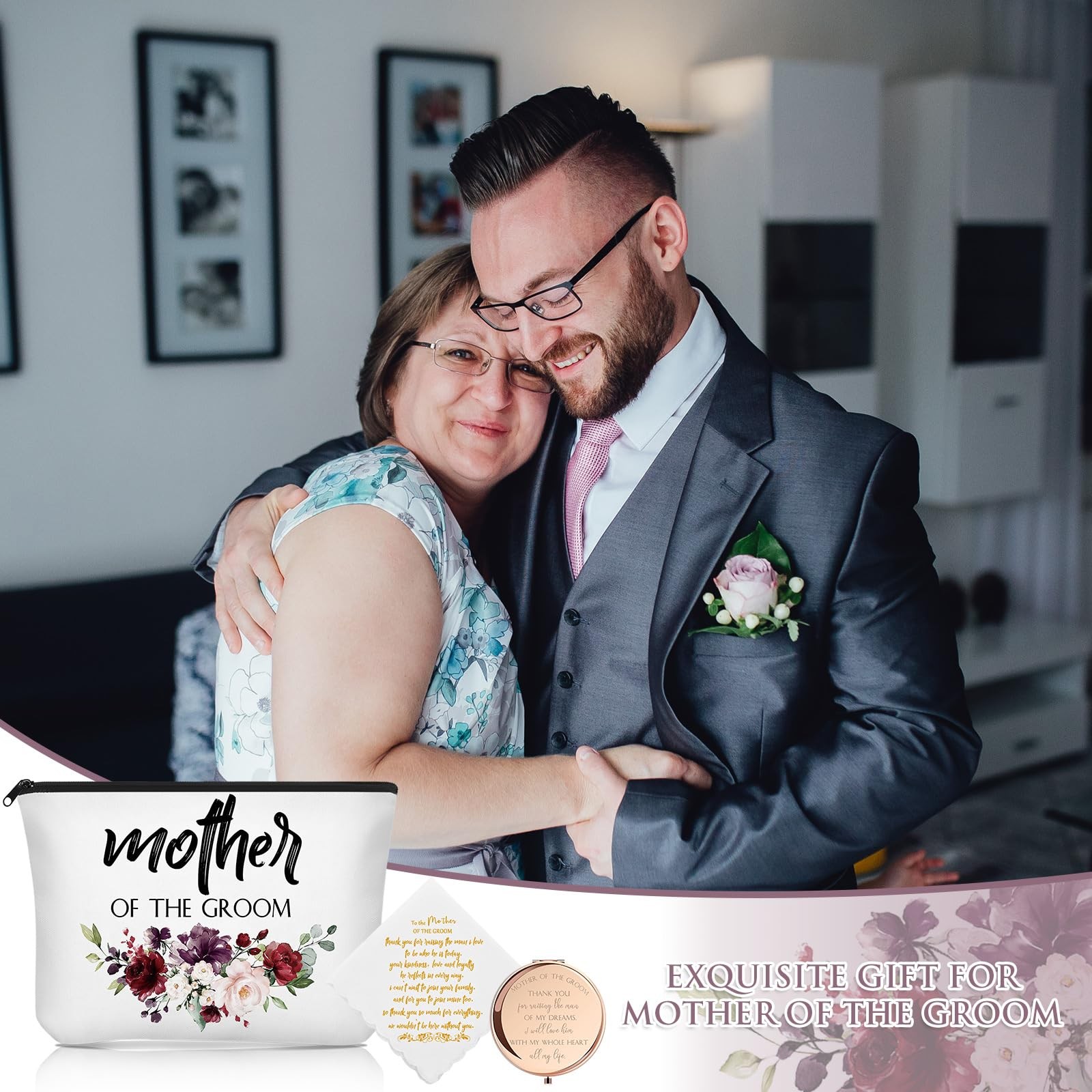 Coume 6 Pack Mother of the Groom Bride Cosmetic Bag as pictures show