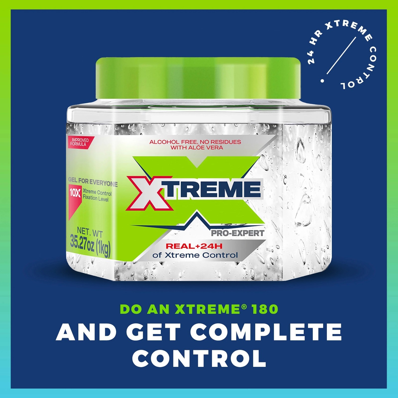 Xtreme Professional Extreme Hold Hair Gel Clear Jar, 35oz Pack of 2