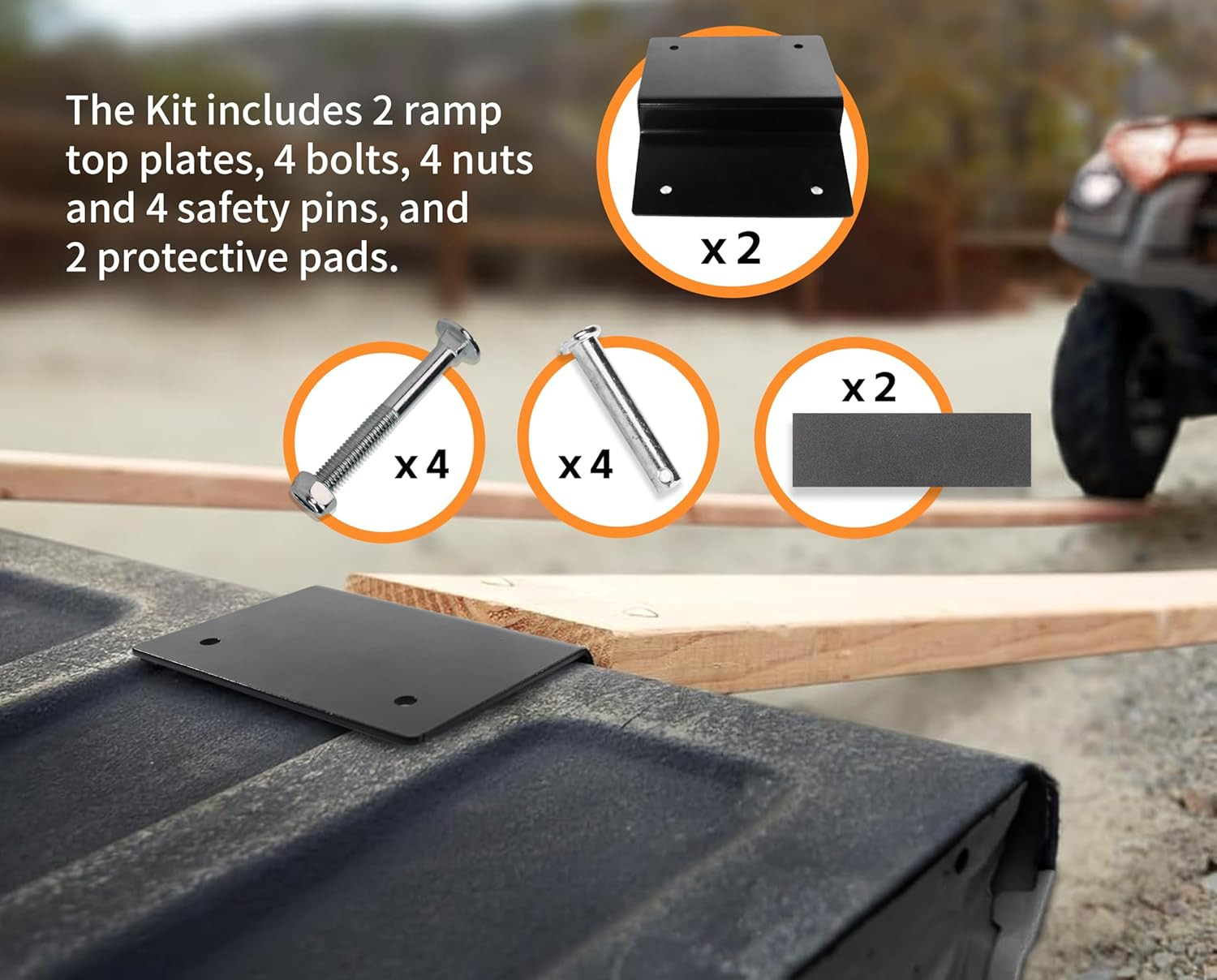 MAXXHAUL 50872 Steel Ramp Top Kit – Quickly Create Your Own Ramps with 2″X8″ Pla