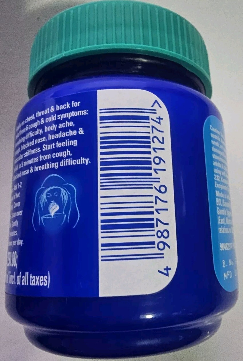 Vicks VapoRub Chest Rub Ointment, Relief from Cough, Cold, Aches, & Pains (100g)