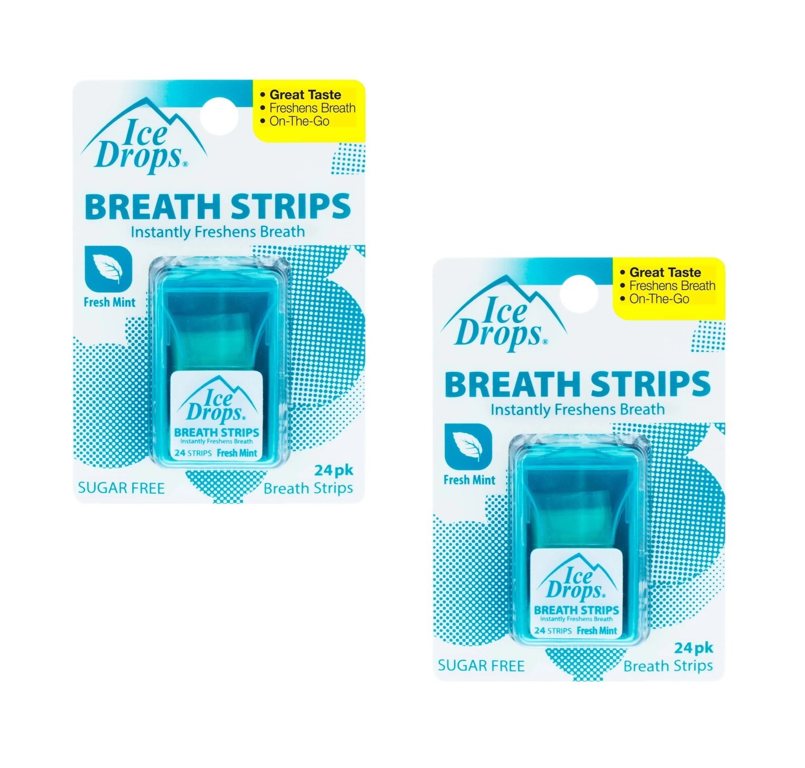 Ice Drops Breath Strips Fresh Mint Instantly Freshens Breath Small Portable Case