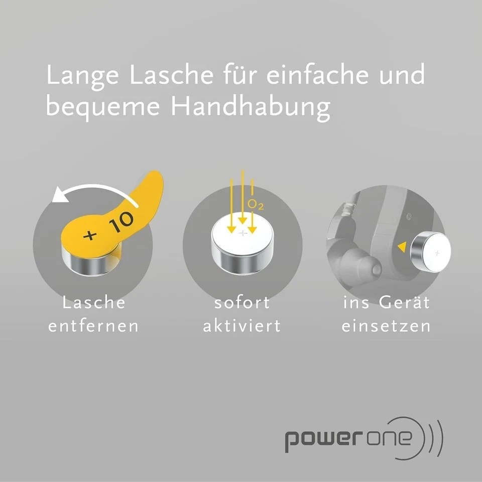 Power One Size 10 Zinc Air Hearing Aid Batteries (60 batteries)
