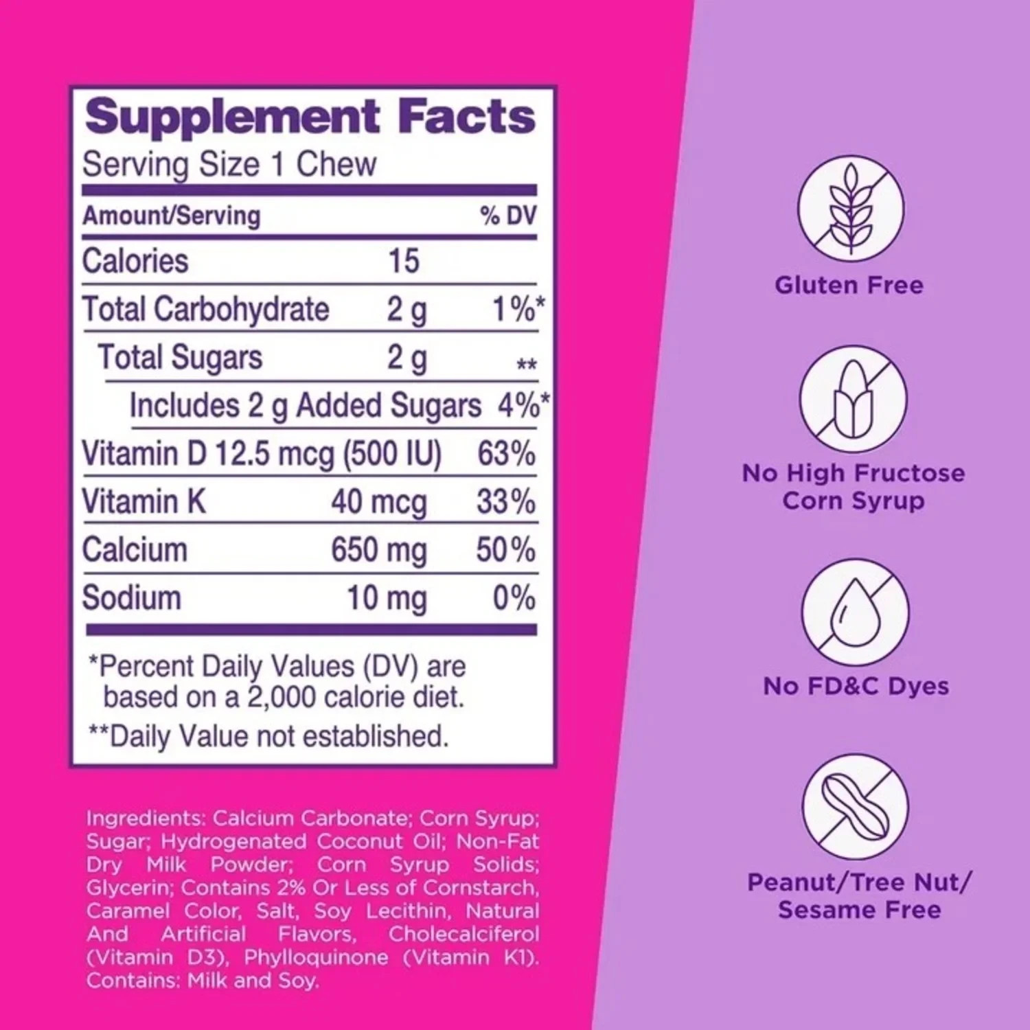 Viactiv Calcium + Vitamin D3 Supplement Soft Chews, Caramel,Calcium for Bone Hea