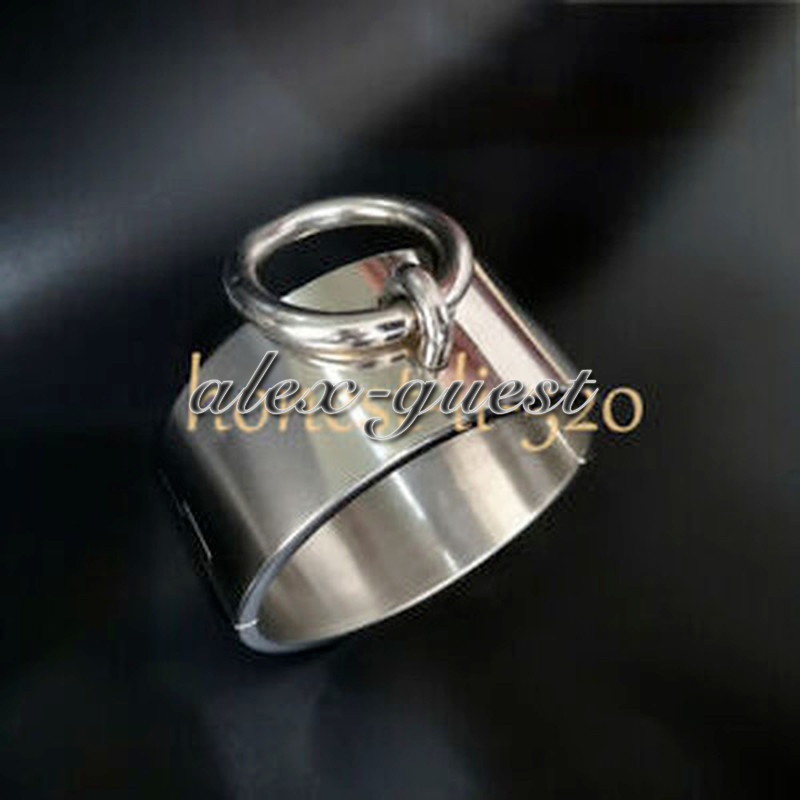 Stainless Steel 6CM Height Heavy Shackles Rings Cangue Neck Collar Cuff Binding
