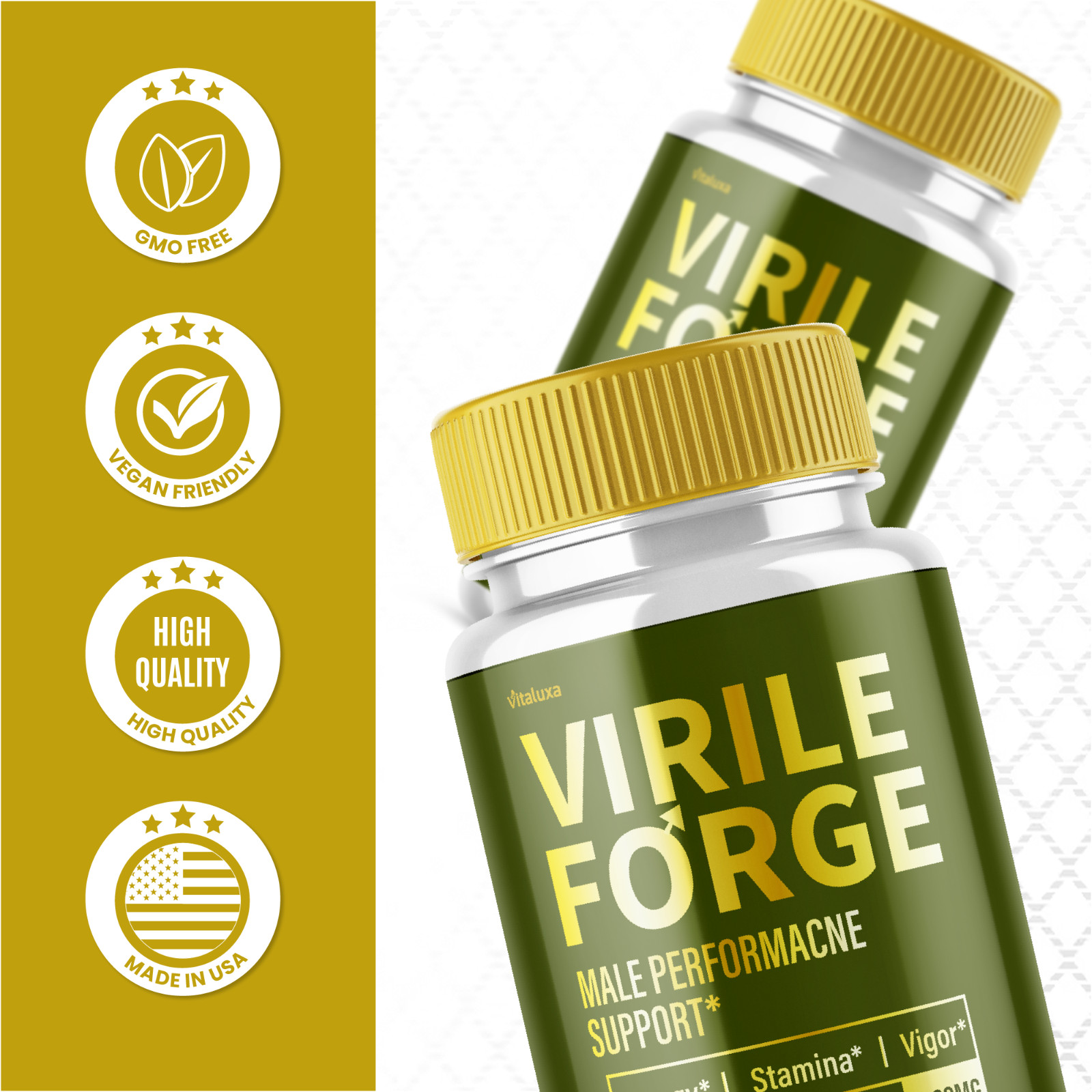 (5 Pack) Virile Forge for Men Advanced Male Performance Capsules (300 Capsules)