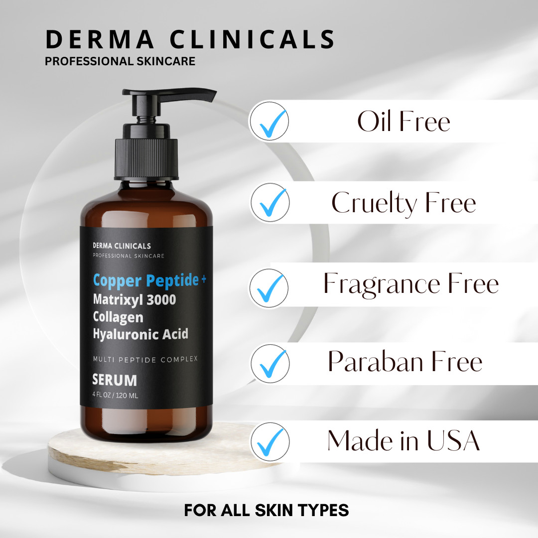 Copper peptide + Matrixyl 3000, Collagen, Hyaluronic acid, AntiAging Serum – 4oz