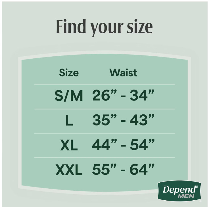 Depend Fresh Protection Incontinence Underwear for Men, Adult, XXL, 44 Count