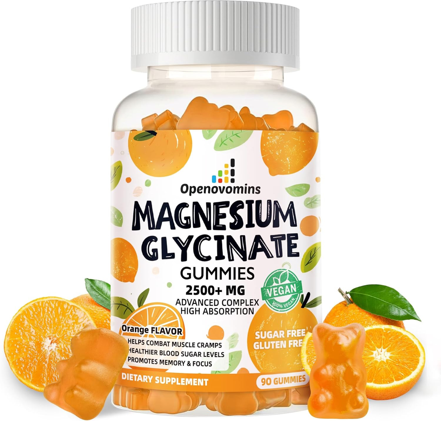 Magnesium Glycinate Gummies 2500mg – Sugar Free Magnesium Potassium Supplement