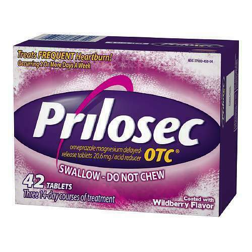Prilosec OTC Omeprazole 20 mg Acid Reducer Wildberry 42 Ct Pack of 6 Exp 06/2026