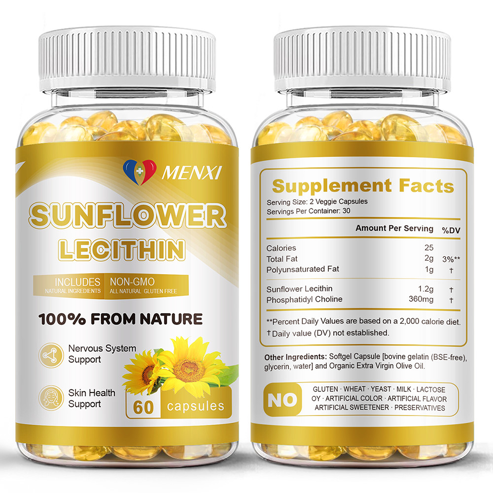Sunflower Lecithin 1200mg with 360mg Phosphatidyl Cholin Prostate Support Health
