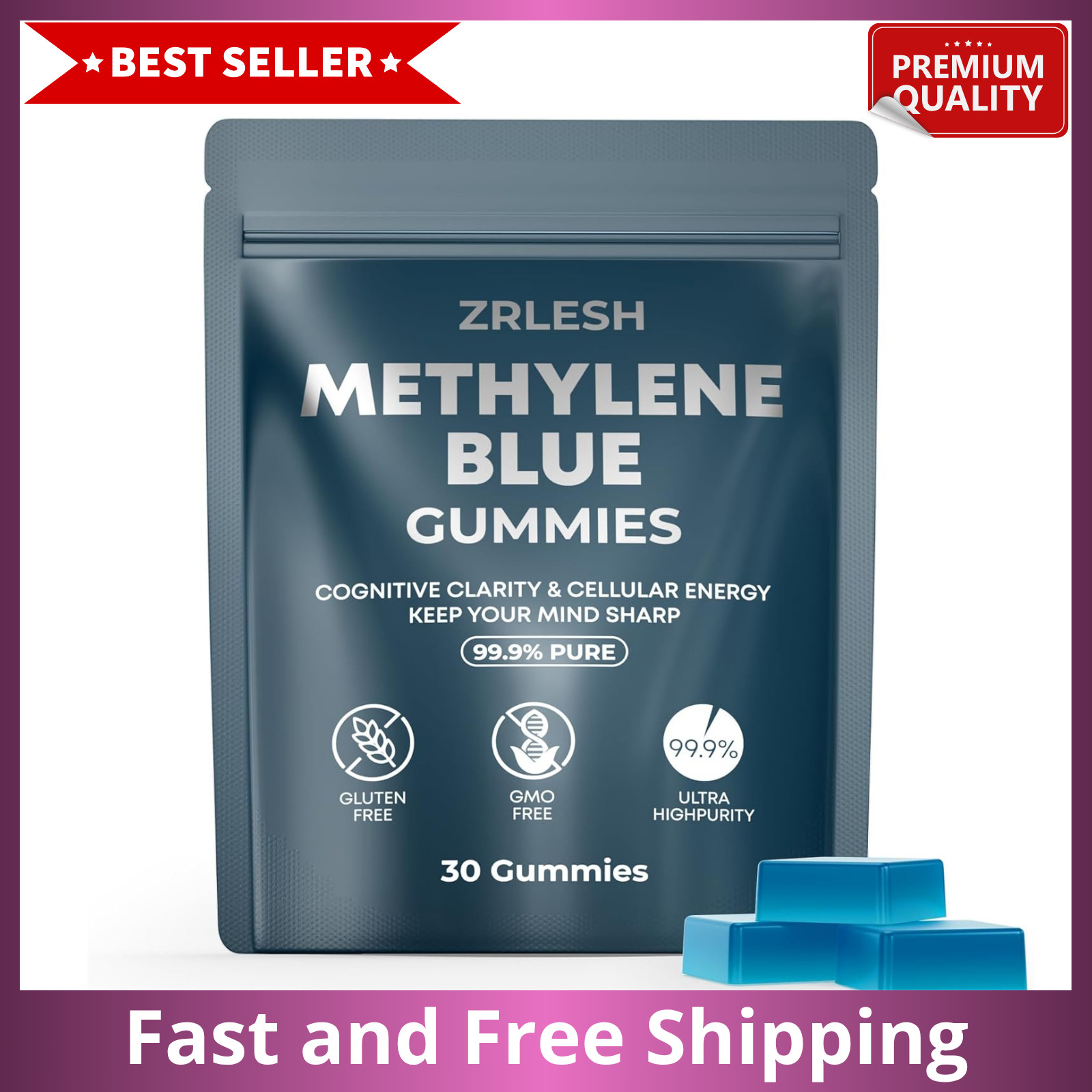 MB for Humans USP Pharma Grade 7mg and 14mg Dose, 60 Gummies