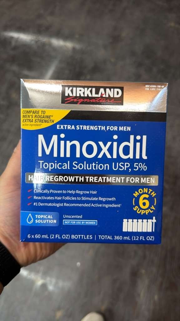 Kirkland Minoxidil 5% Hair Regrowth Solution Extra Strength Men 6 Month Supply