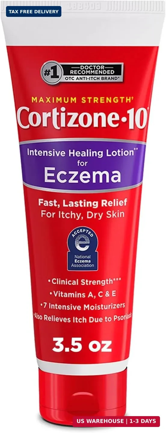 Cortizone-10 Maximum Strength Intensive Healing Itch Relief Lotion for Eczema, 1