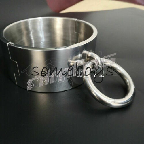 Stainless Steel Heavy Height 6cm Male/Female Big Rings Neck Restraint Collar New