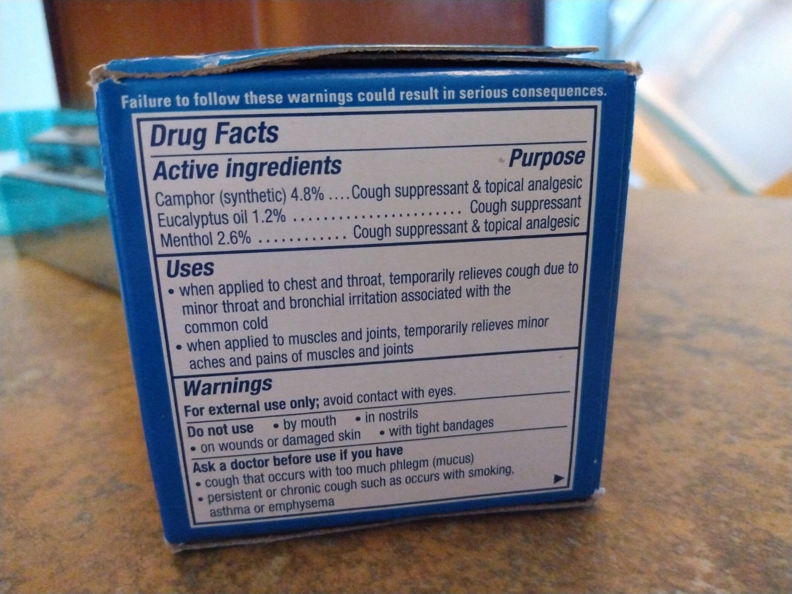 Vicks VapoRub® Cough Suppressant Topical Analgesic Ointment 1.76 oz (50 g)