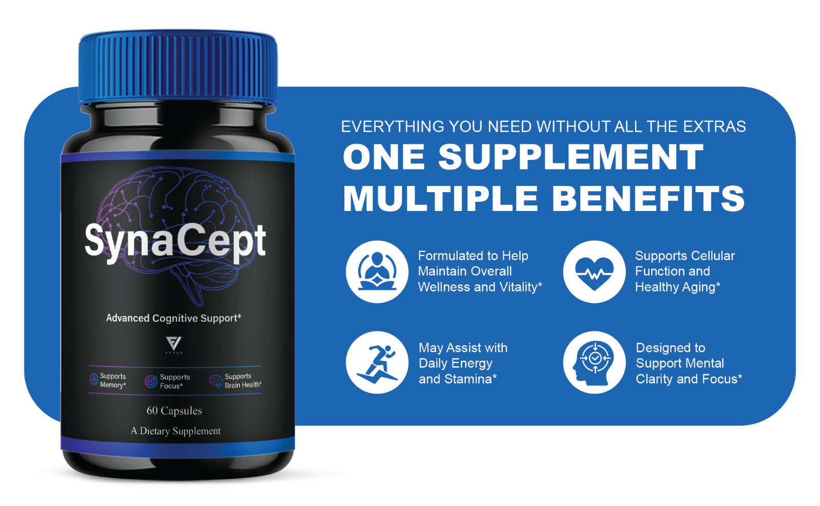 Synacept Advanced Brain Support, Syna Cept Supplement (60 Capsules)