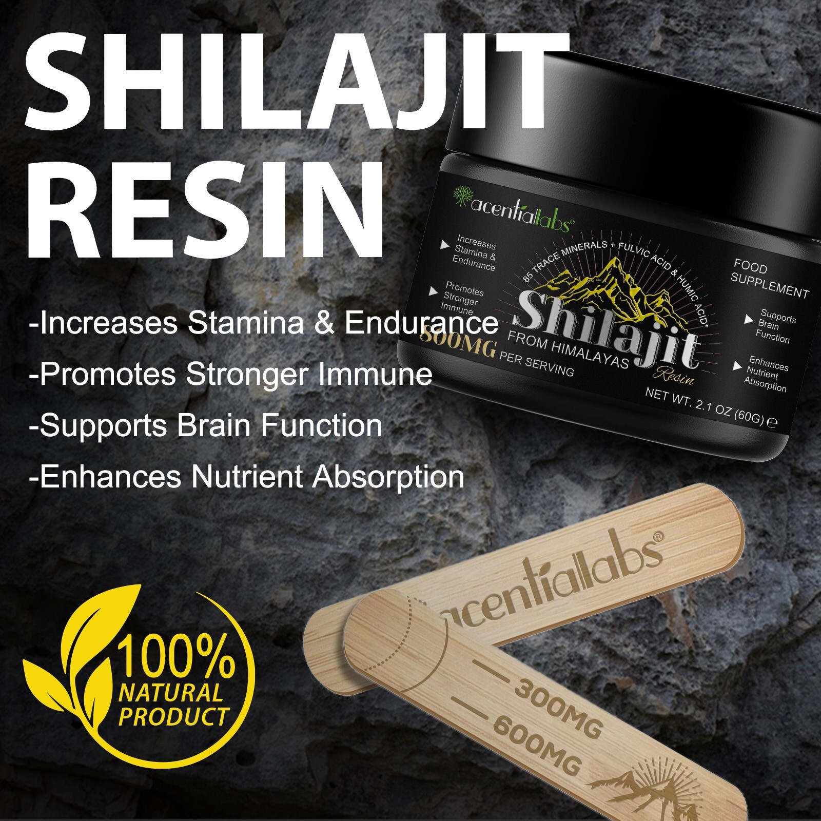 Pure 100% Himalayan Shilajit, Soft Resin, Organic, Extremely Potent, Fulvic Acid