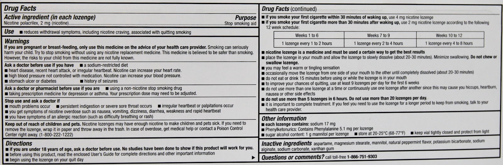 Member’s Mark 2 mg Nicotine Polacrilex Lozenges Stop Smoking Aid, 216 Pieces