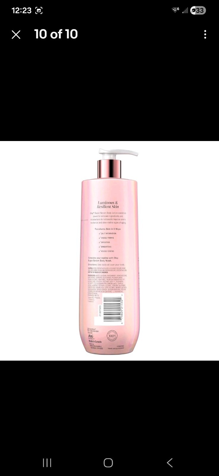 Olay Super Serum Hand & Body Lotion for Dry Skin, 24hr Long Lasting Hydration, 5
