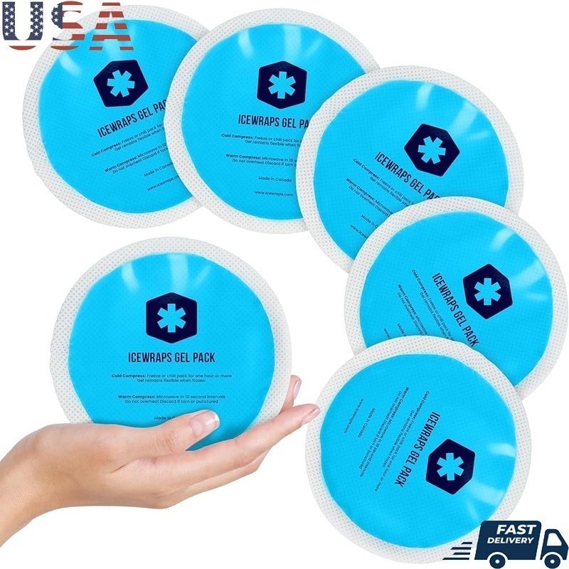 Reusable Gel Ice Packs Flexible Pain Relief Injuries Cold Hot Therapy 5 Pack New