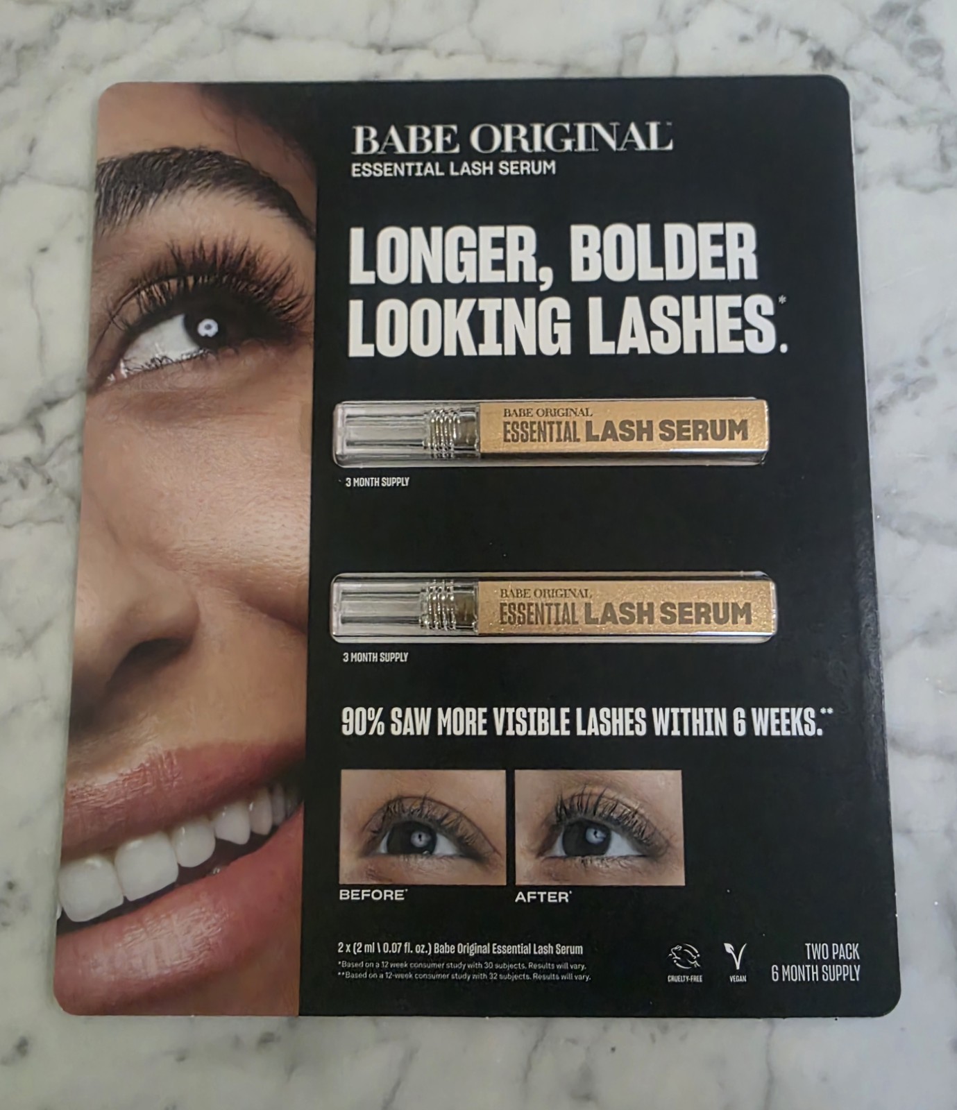 ORIGINAL Babe Eyelash Serum – 2 pack of 0.07 fl oz. BETTER THAN GRANDE LASH!!!