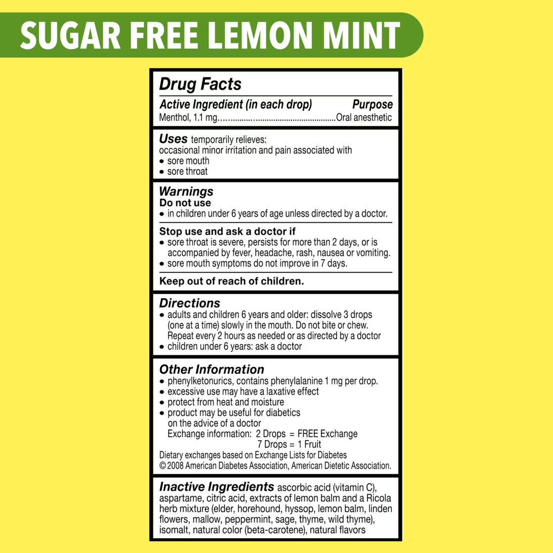 Ricola Big Bag Sugar Free Cough Drops Drops 2245, Lemon, lemon mint, 45 Count…