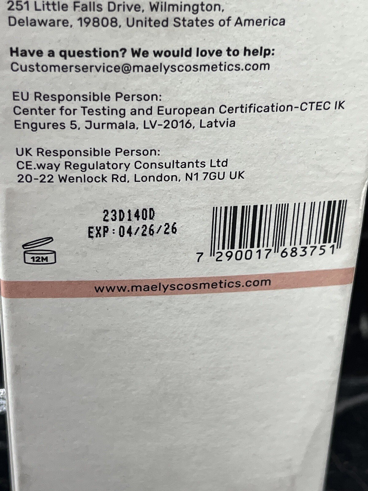 Maelys B-Foxy Inner Thigh firming cream 3.38oz NEW (In BOX)