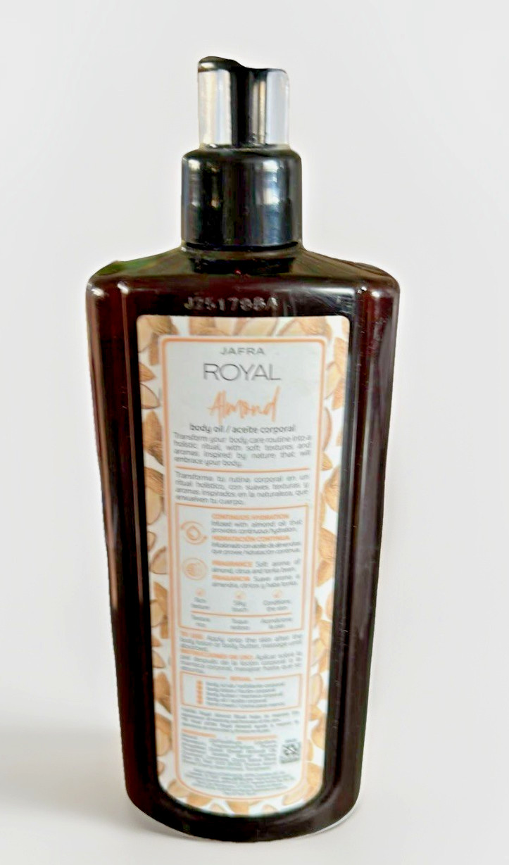 Jafra Royal Almond Body Oil With Vitamin E 7.6 Oz NEW AND SEALED (NEW BOTTLE )