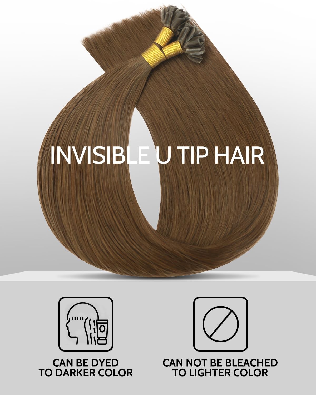 Vinbao U Tip Hair Extensions Human Hair Chocolate Brown 18In 50G 50S Hot Fusion