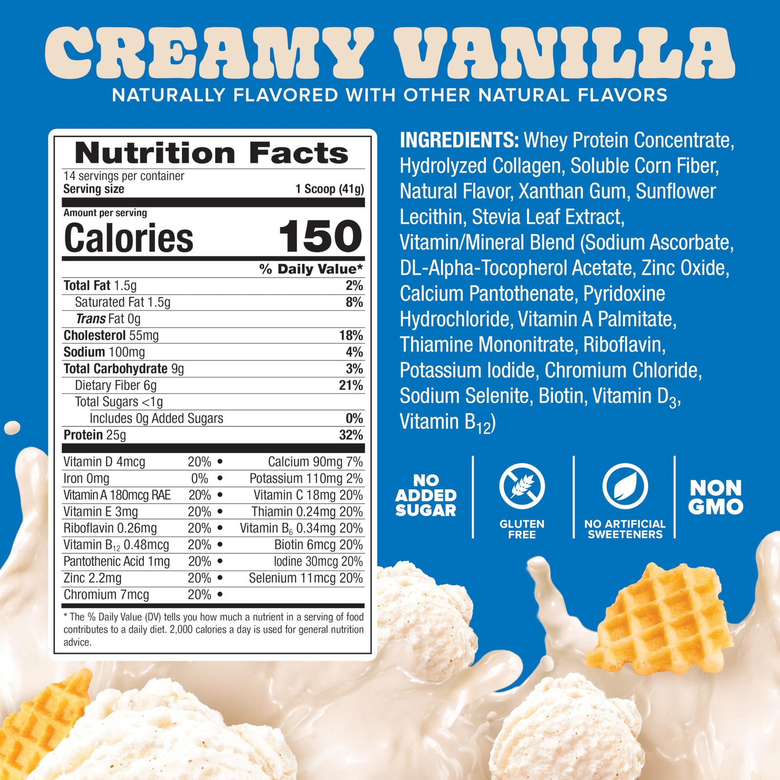 Pure Protein All-In-One – Fiber Vitamins No Added Sugar Non-Gmo