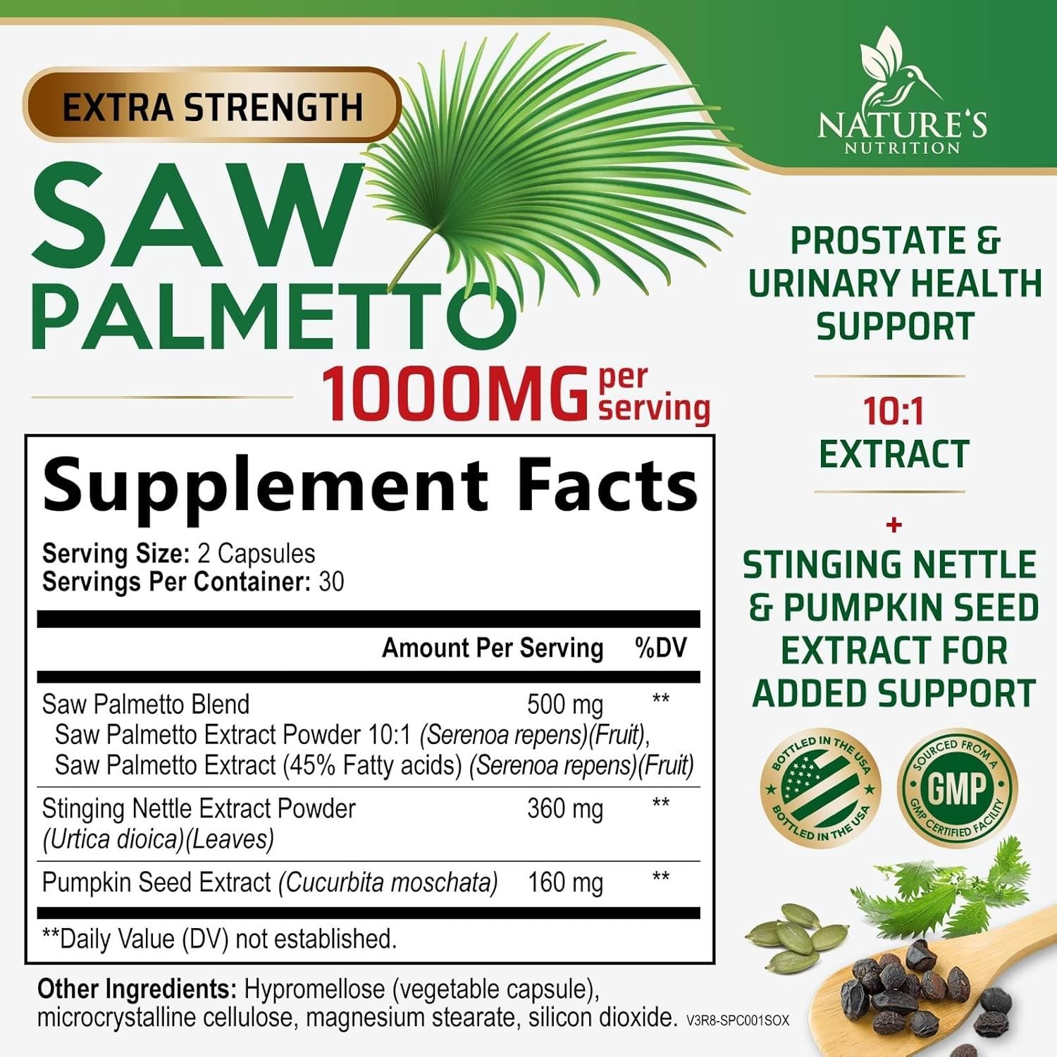 Saw Palmetto 1000mg – Premium Prostate Health Support Supplement for Men