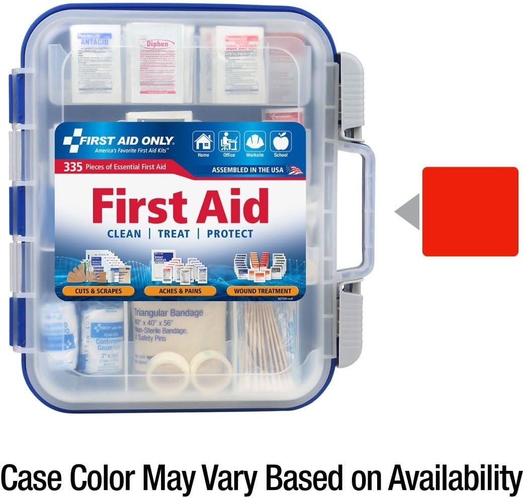 First Aid Only 335 Piece First Aid Kit, OSHA Compliant, All-Purpose 100-Person