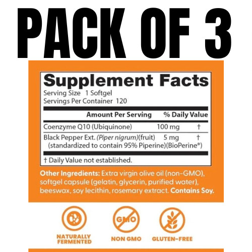 Doctor’s Best High Absorption CoQ10 – 60 Count (Pack of 3)