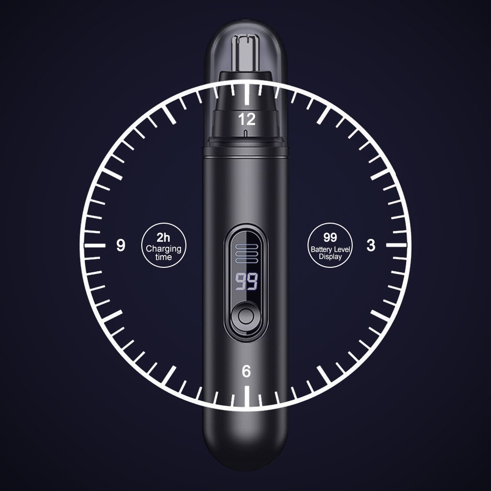Electric Nose & Ear Hair Clipper- USB Rechargeable With LED Screen for Men Women