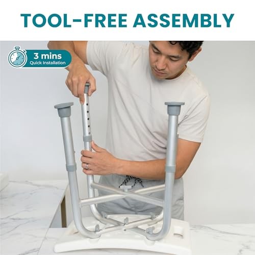 Shower Chair for Inside Shower – 400 lbs, 5-Height Adjustable Bathroom Stool